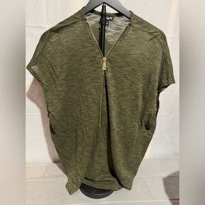 Women’s Express Olive Green Zip-Up Top/Coverup sleeveless Size M/L New w/ tag